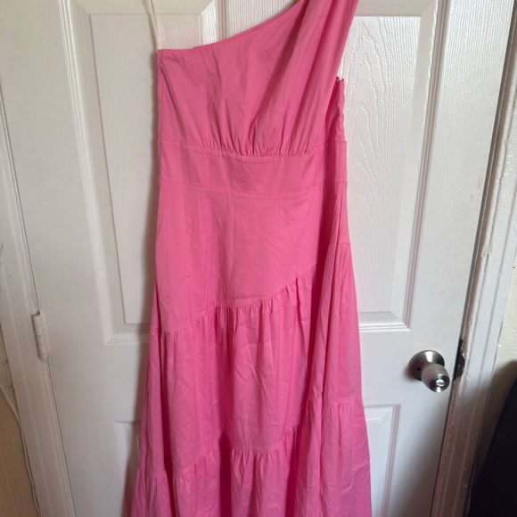 Lilly Pulitzer Lucilyn One Shoulder Midi Dress Confetti Pink Retails $278 Boho - Picture 12 of 12